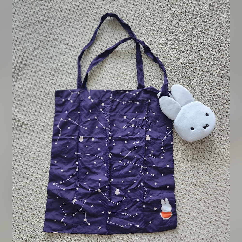 Miffy Reusable Tote Bag With Plush Storage